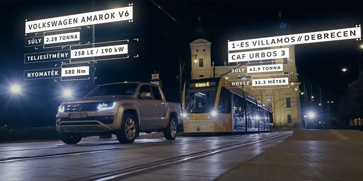 В новом промо-ролике Volkswagen Amarok протянул трамвай на прицепе В новом промо-ролике Volkswagen Amarok протянул трамвай на прицепе