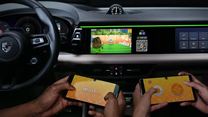 Режим AirConsole на Porsche Macan Режим AirConsole на Porsche Macan